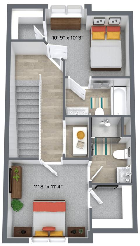 a floor plan of a room with a desk and a chair